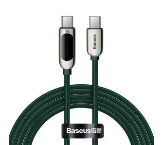 Kabel Baseus USB-C do USB-C Display 100W 2m Zielony