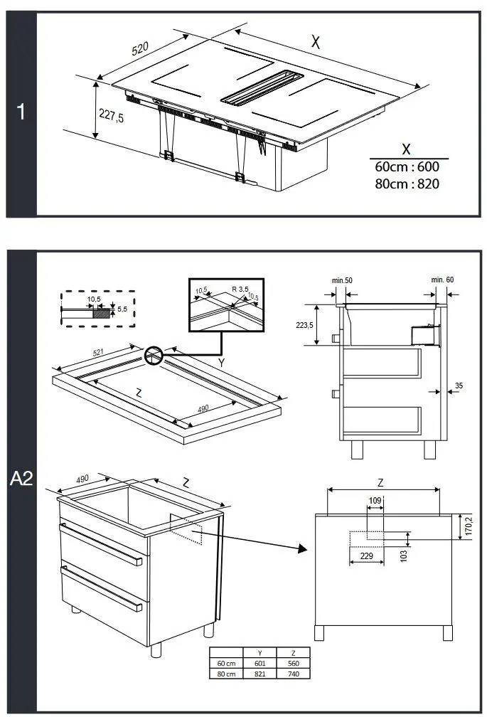 Płyta indukcyjna z okapem Beko bPro700 HIXI 84700 UF IndyFlex 82cm