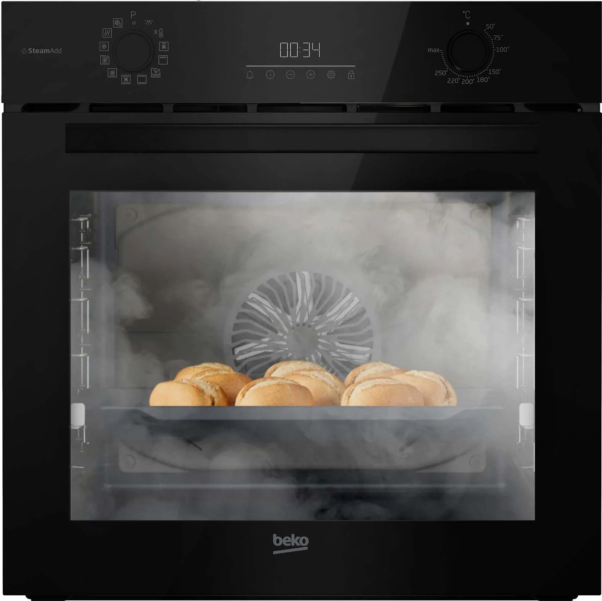 Piekarnik elektryczny parowy Beko BBIS17300BCS b300 SteamAdd Termoobieg Czarny