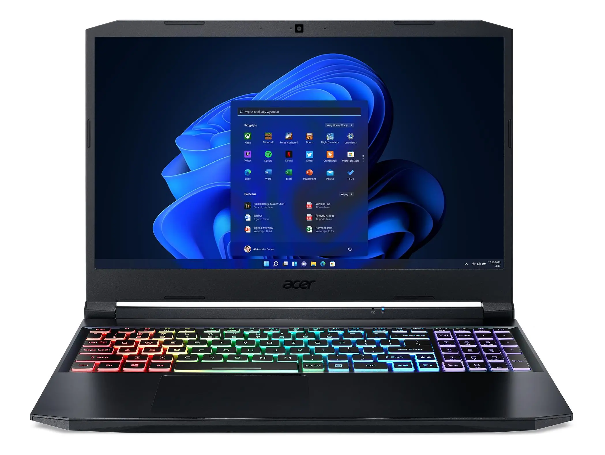 Laptop gamingowy Acer Nitro 5 AN515-45-R1MW 15,6" 144Hz R7 5800H 16GB RAM 1TB Dysk SSD RTX3070 Win11 Czarny