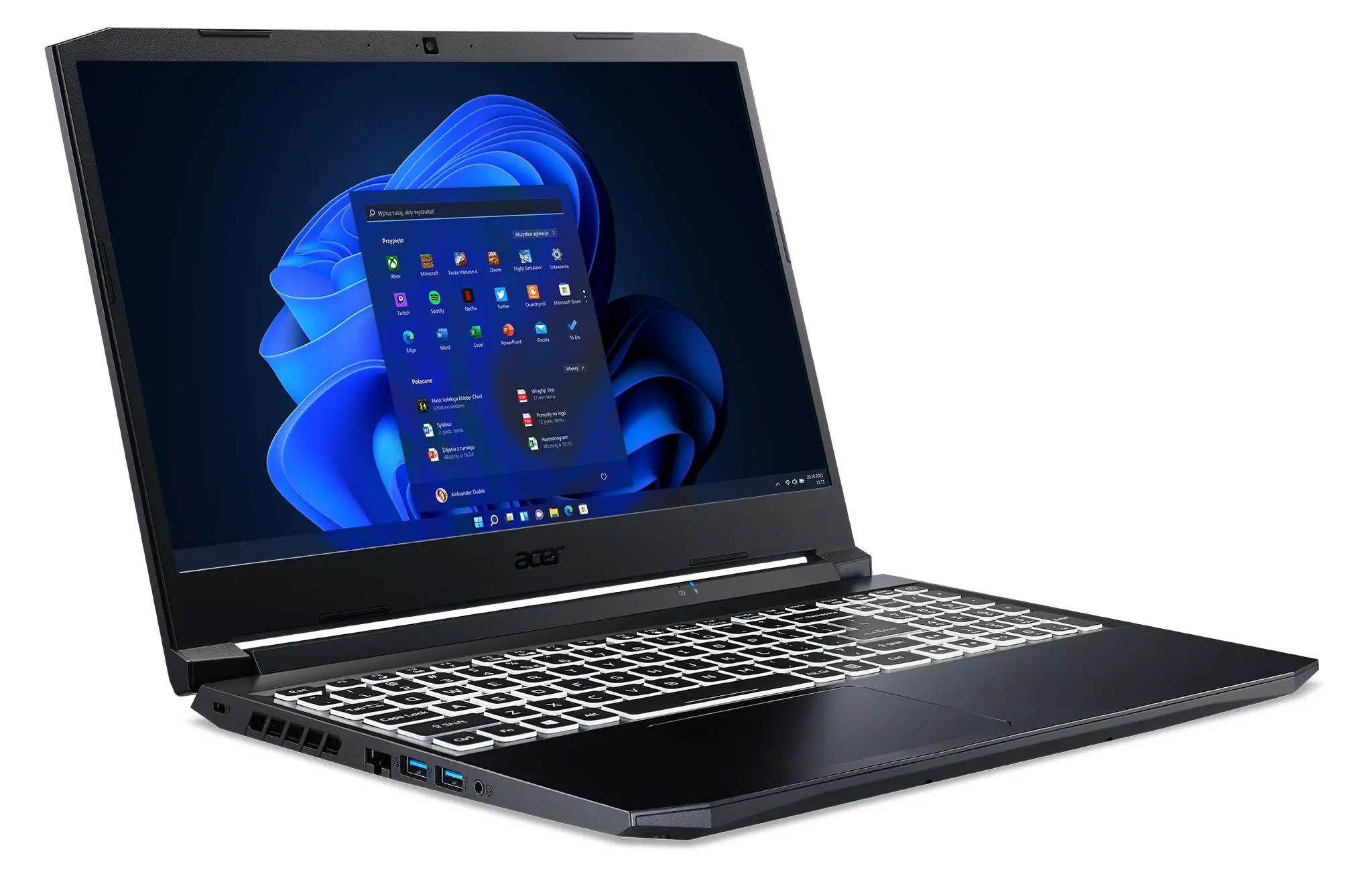 Laptop gamingowy Acer Nitro 5 AN515-45-R1MW 15,6" 144Hz R7 5800H 16GB RAM 1TB Dysk SSD RTX3070 Win11 Czarny
