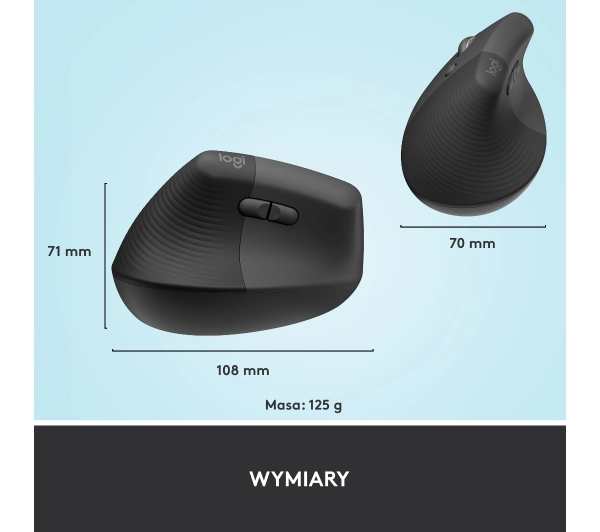 Logitech Lift Dla leworęcznych Grafitowy