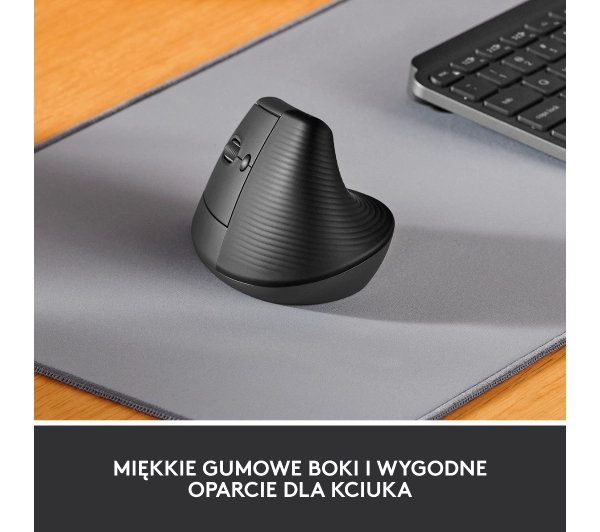 Logitech Lift Dla leworęcznych Grafitowy