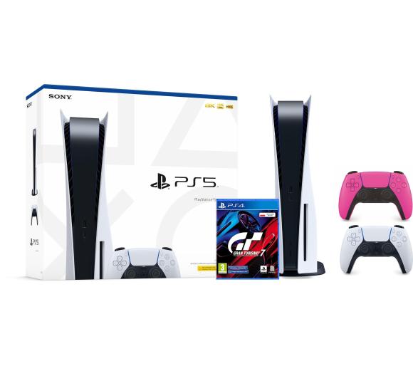 konsola PS5 Sony PlayStation 5 + Gran Turismo 7 + dodatkowy pad (różowy)