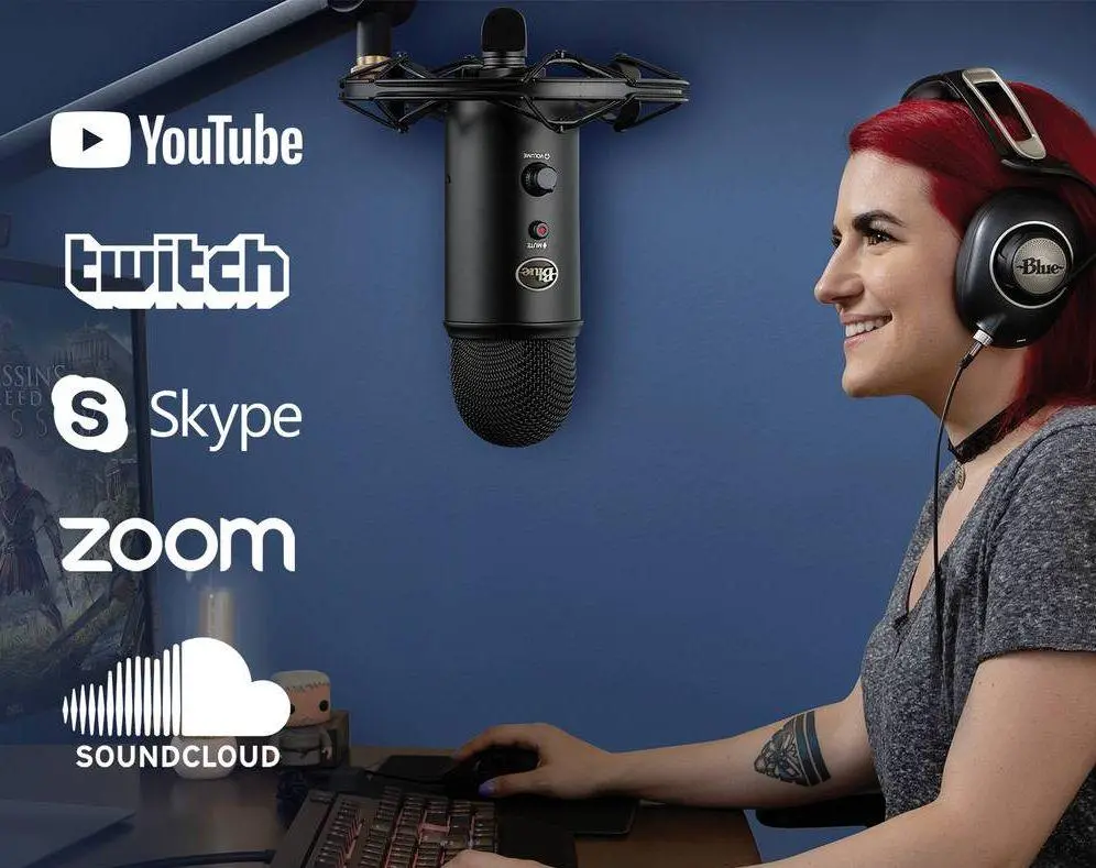 Mikrofon Blue Yeti Blackout Przewodowy Pojemnościowy Czarny