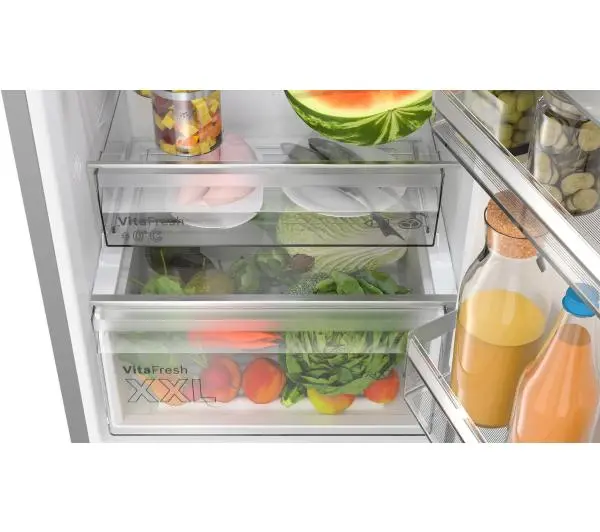 Bosch Serie 4 KGN367LDF Pełny No Frost 186cm Szuflada z kontrolą wilgotności Srebrny - Kup na Raty - RRSO 0%
