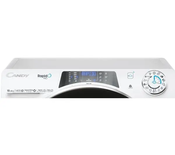 Candy RapidO Pro RPW41066BWMBC-S 58cm 10kg/6kg Zdalne sterowanie - DRUGI -30%, ALBO 5-TY ZA 1ZŁ - Kup na Raty - RRSO 0%