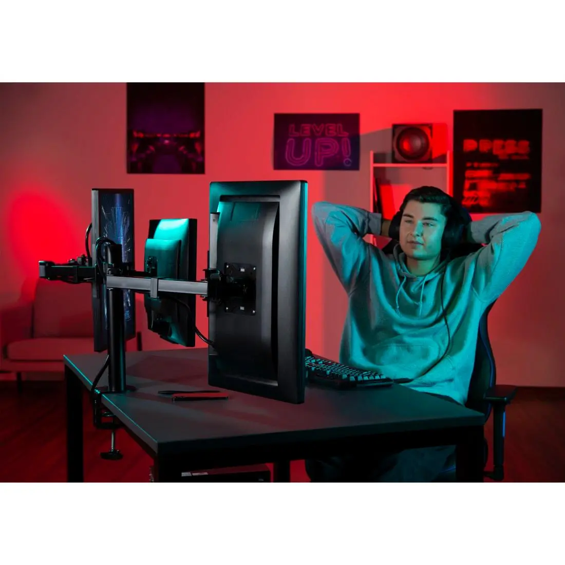 Uchwyt do monitora Hama 118495 na 3 ekrany od 13" do 27" Max 7kg