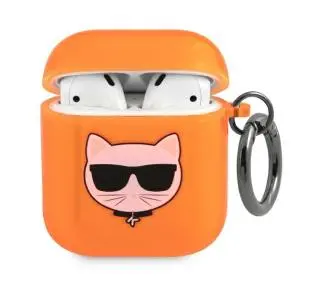 Karl Lagerfeld KLA2UCHFO Choupette Head AirPods Cover Pomarańczowy