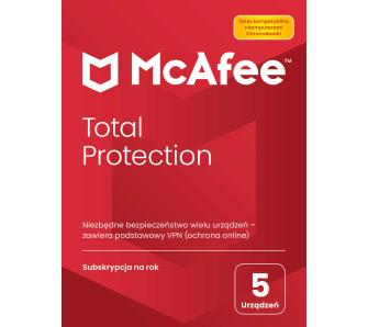 Antywirus McAfee Total Protection 5 PC/1 Rok  wersja 2023 Kod aktywacyjny