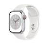 Smartwatch Apple Watch Series 8 GPS - Cellular 41mm koperta z aluminium srebrny - pasek sportowy biały