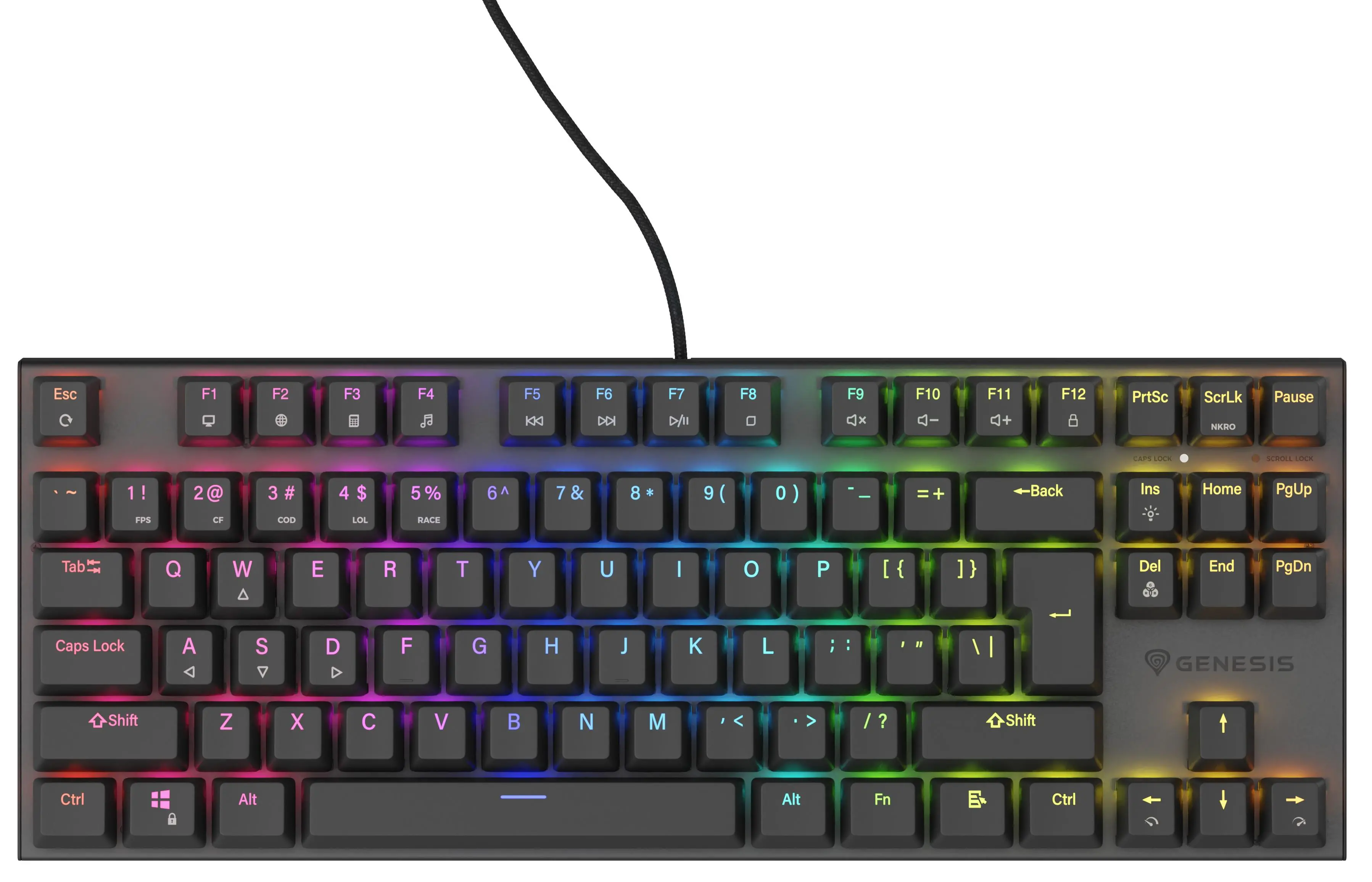 Klawiatura mechaniczna Genesis Thor 303 TKL HOT SWAP Outemu Red  Czarny