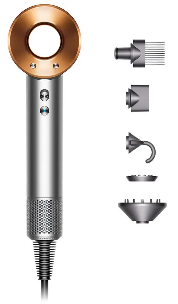 Suszarka do włosów Dyson Supersonic Jonizacja Dyfuzor Zimny nawiew 1600W 3 prędkości 4 temperatury Szaro-miedziany