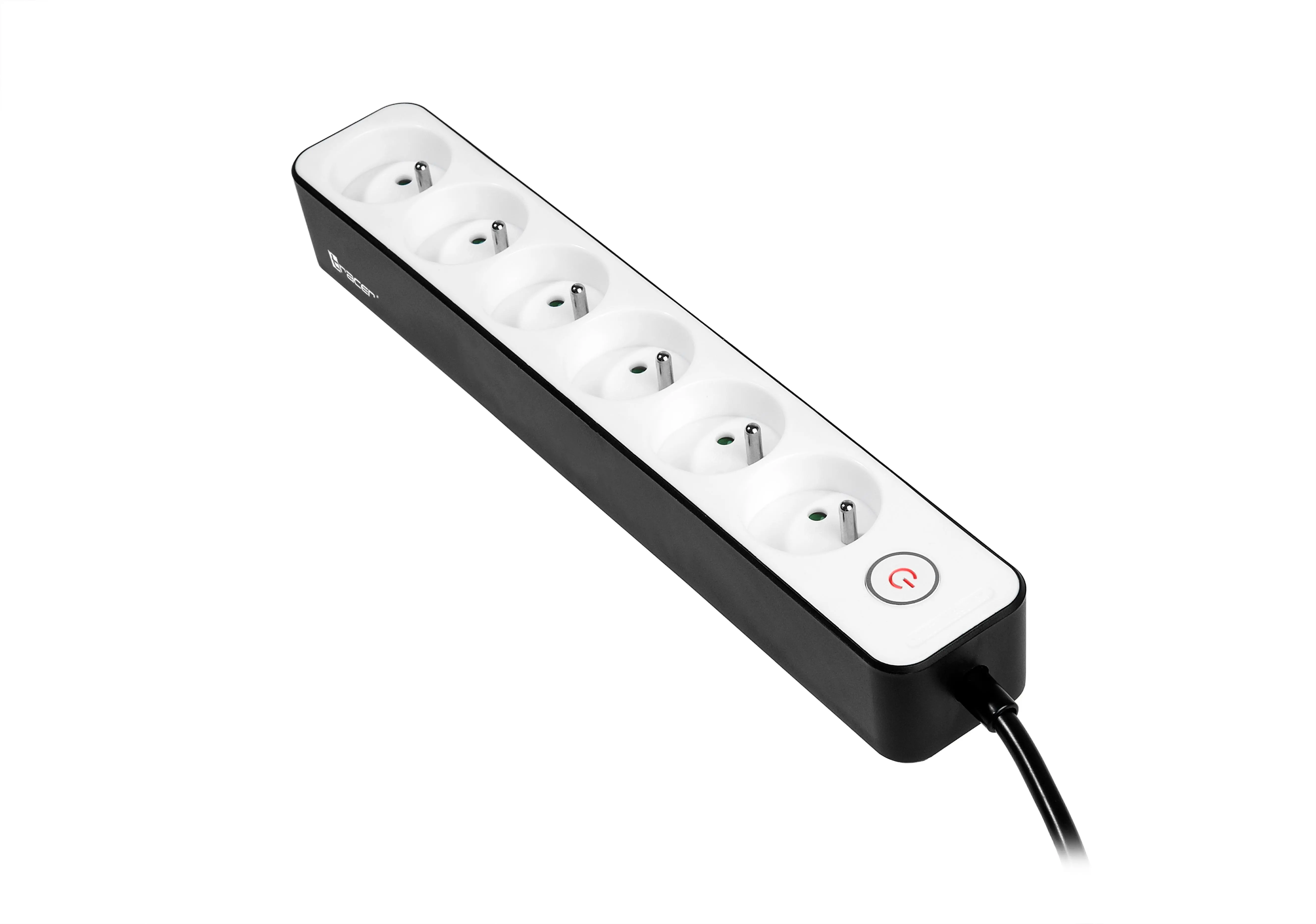 Listwa Tracer TRALIS46259 Zebra Mobile Ready 6 gniazd 1,5m Biało-czarny