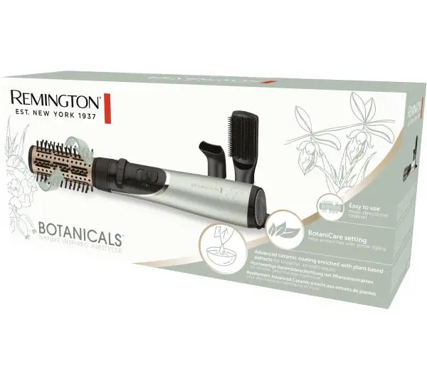Remington Botanicals AS5860 Jonizacja Obrotowa Zimny nawiew Średnica szczotki 50mm 2 poziomy temperatury