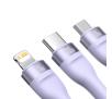 Kabel Baseus Flash Series 2 3w1 USB-C + micro USB + Lightning 100W 1,5m Fioletowy