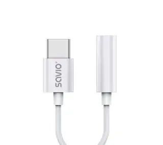 Savio AK-51  USB-C- jack 3,5mm Biały