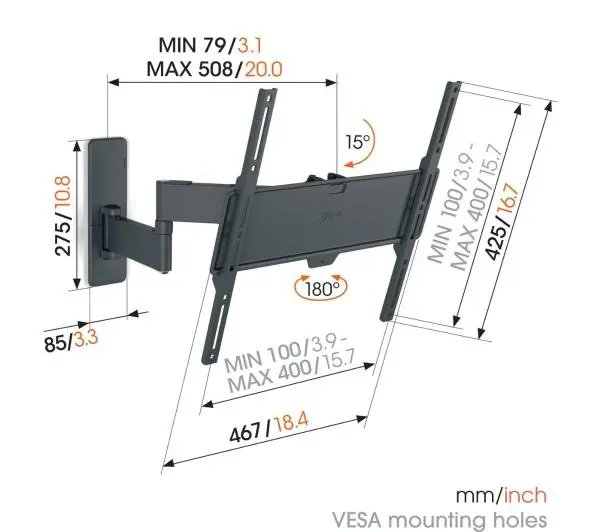 Vogels TVM 1443 od 32" do 65" Max 25kg - Kup na Raty - RRSO 0%