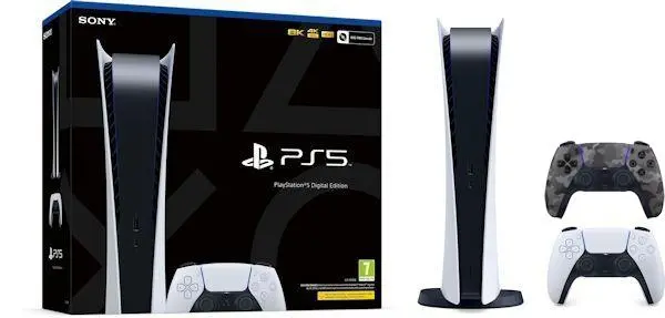 Konsola Sony PlayStation 5 Digital (PS5) + Dodatkowy Pad  Szary kamuflaż