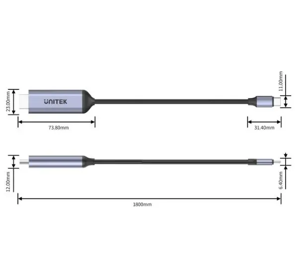 Unitek V1423B - USB-C na HDMI 8K Czarny