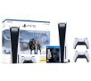 Konsola Sony PlayStation 5 (PS5) z napędem + dodatkowy pad (biały) + God of War Ragnarok + The Last of Us Part II