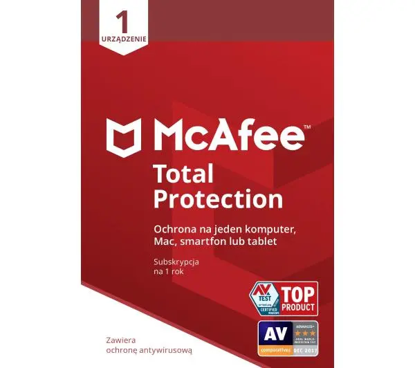 McAfee Total Protection 1PC USŁUGA CYKLICZNADostęp po opłaceniu zakupu