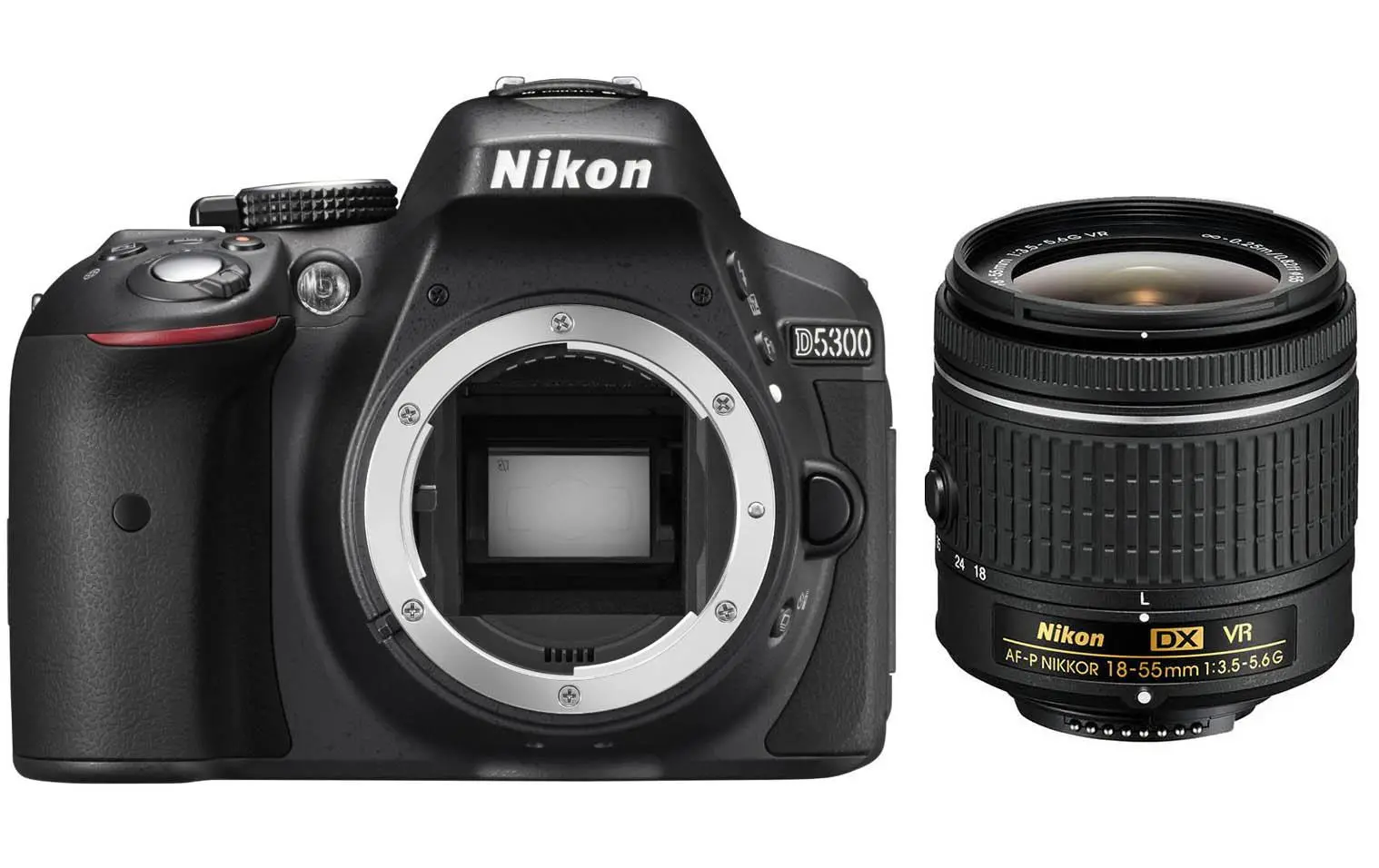 Lustrzanka Nikon D5300 + AF-P 18-55 VR Czarny