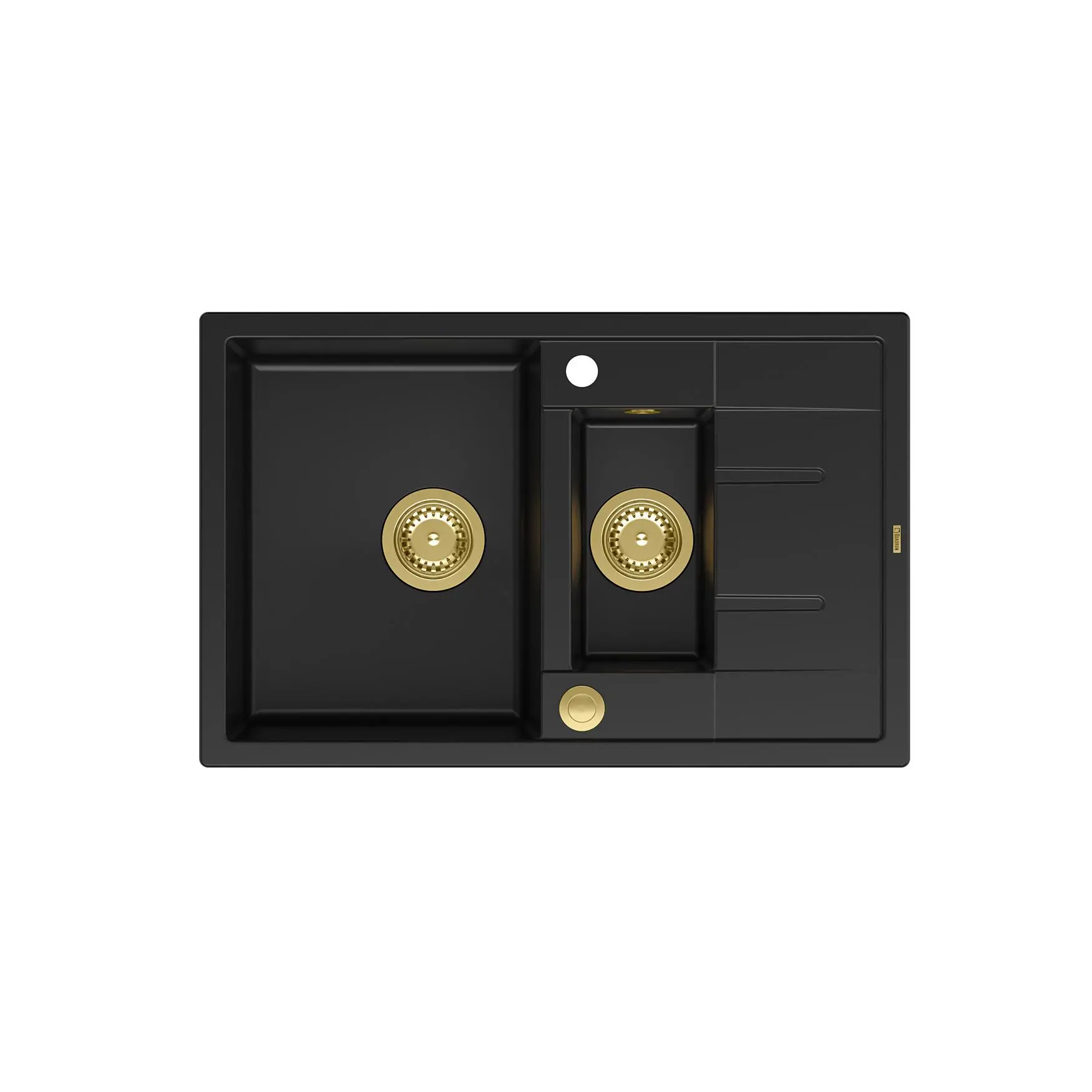 Zlewozmywak Quadron HB8224U7-G1 P2O Morgan 156 Granitowy Czarny mat/Złoty