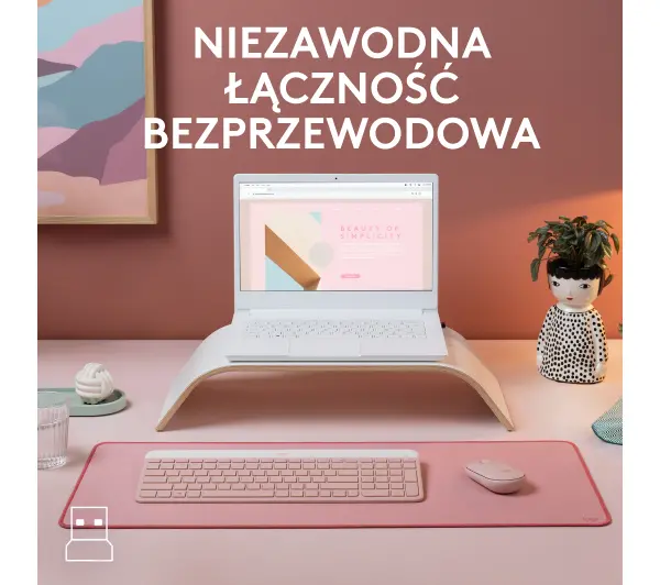 Logitech MK470  Różowy