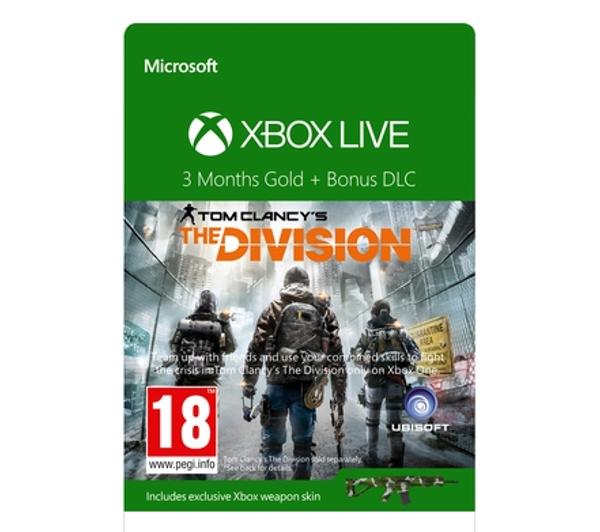 Subskrypcja Xbox Live Gold The Division 3 miesiące