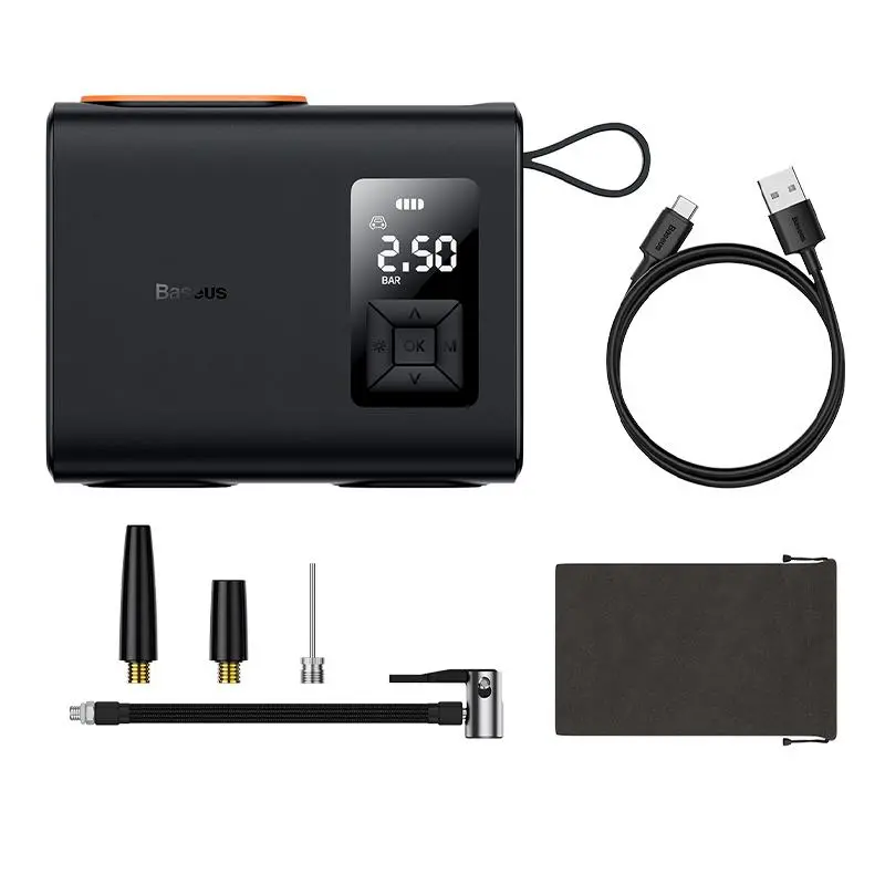 Kompresor pompka Baseus CRNL060001 Mega EnergyPump 6000mAh Czarny