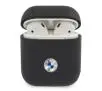 Etui na słuchawki BMW Geniune Leather Silver Logo BMA2SSLNA do AirPods 1/2 gen. Granatowy