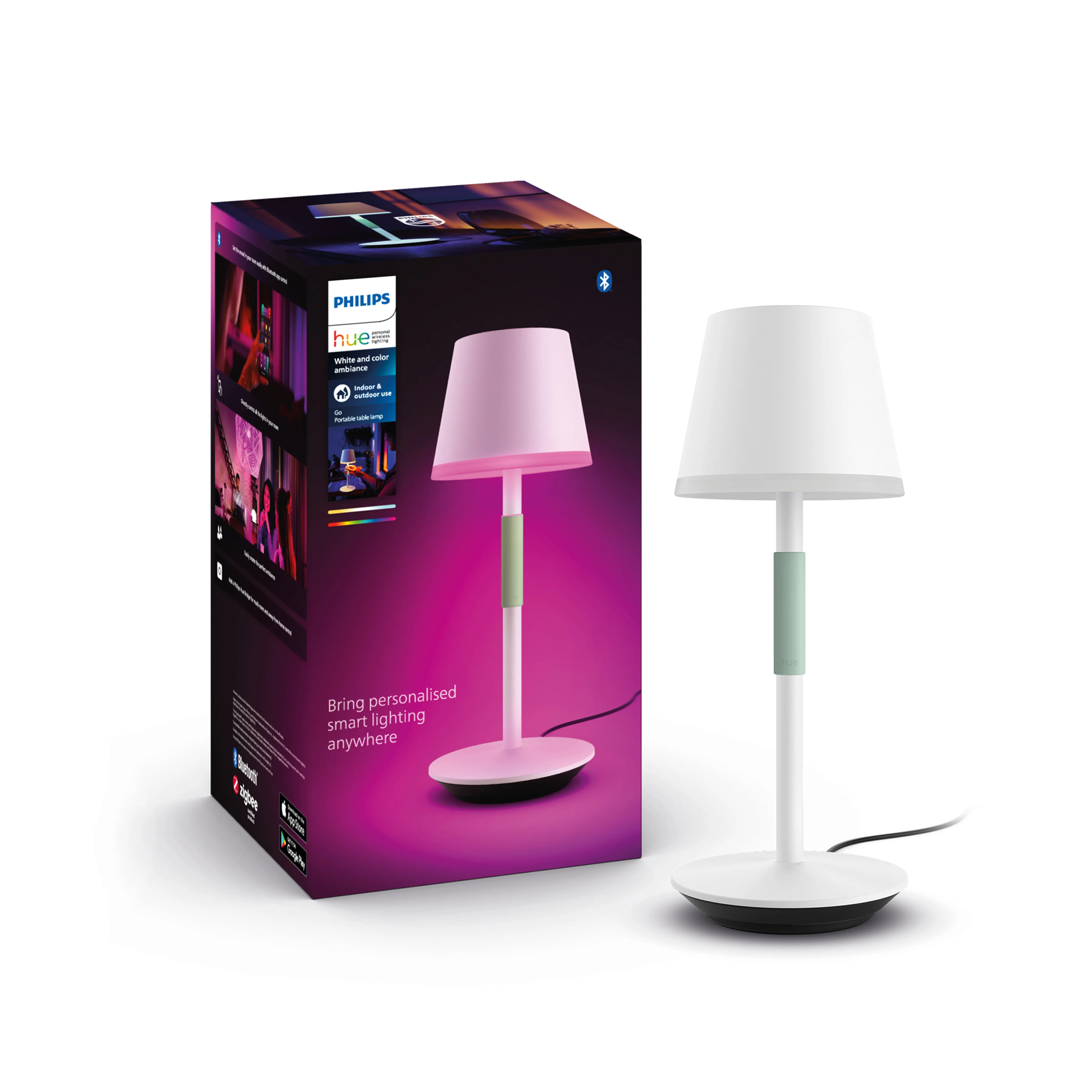 Lampa biurkowa Philips Hue Go White and Colour Ambiance Biały