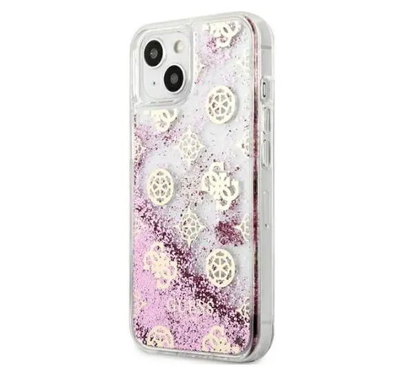 Guess Peony Liquid Glitter GUHCP13SLGPEPI do iPhone 13 mini