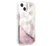 Etui Guess Peony Liquid Glitter GUHCP13SLGPEPI do iPhone 13 mini