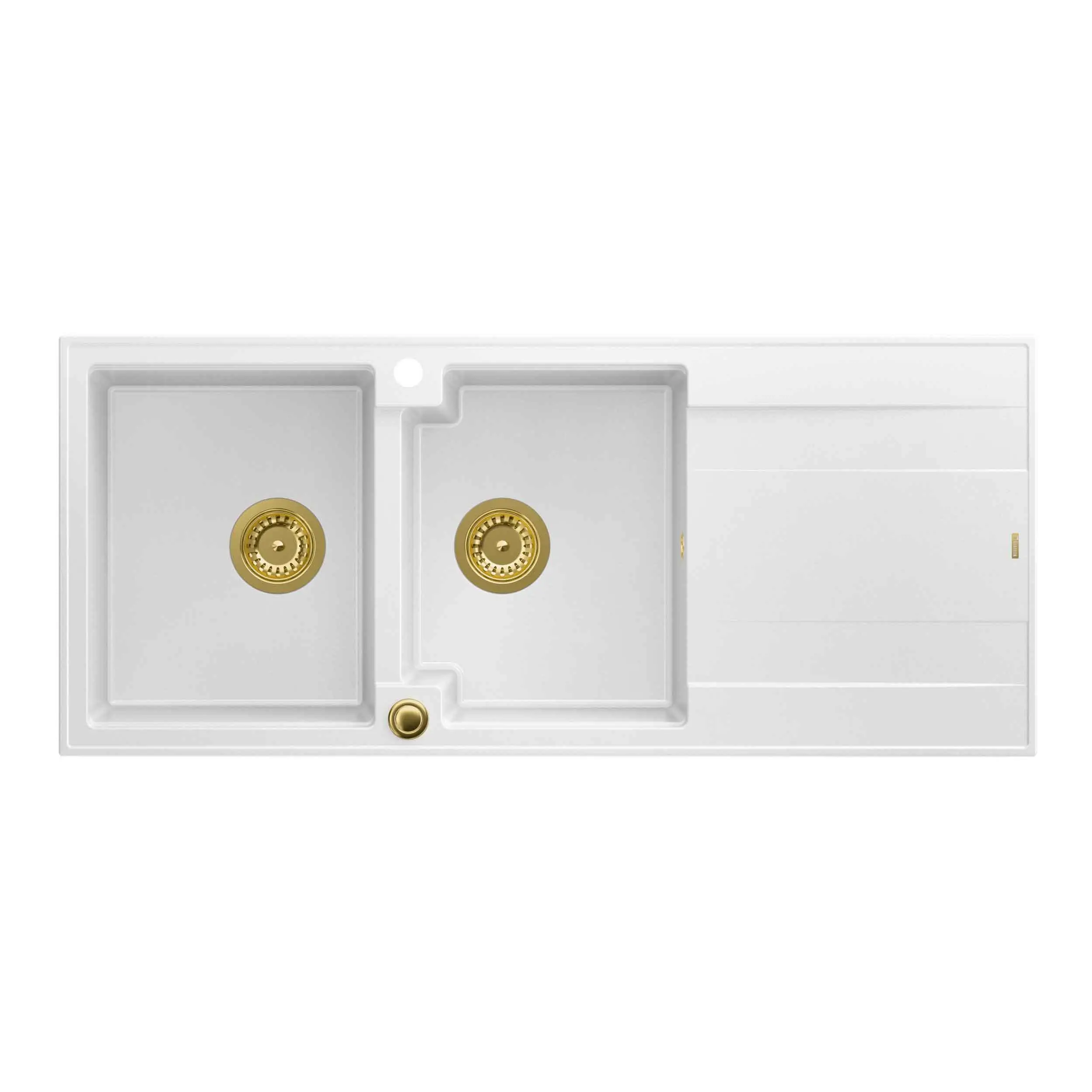 Zlewozmywak Quadron HQE11650U1_PVDG1 P2O Evan 121 Granitowy Biały/Złoty