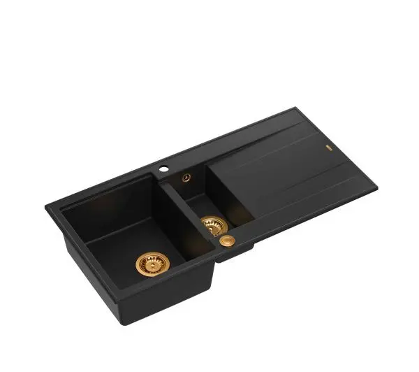 Quadron HQE510050U7_PVDC1 P2O Evan 156 Granitowy Czarny mat/Miedziany - DRUGI -30%, ALBO 5-TY ZA 1ZŁ - Kup na Raty - RRSO 0%