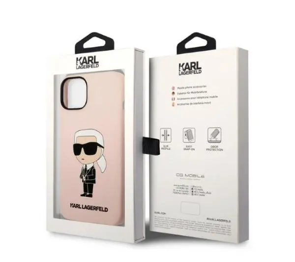 Karl Lagerfeld Silicone Ikonik Magsafe KLHMP14MSNIKBCP do iPhone 14 Plus