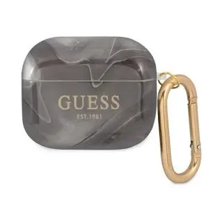 Guess Marble Collection do AirPods 3 Czarno-biały