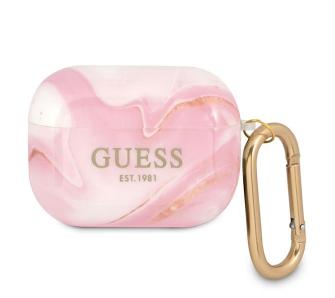 Etui na słuchawki Guess Marble Collection do AirPods Pro Różowy