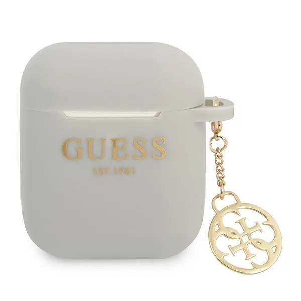 Etui na słuchawki Guess Silicone Charm 4G Collection do AirPods Szary