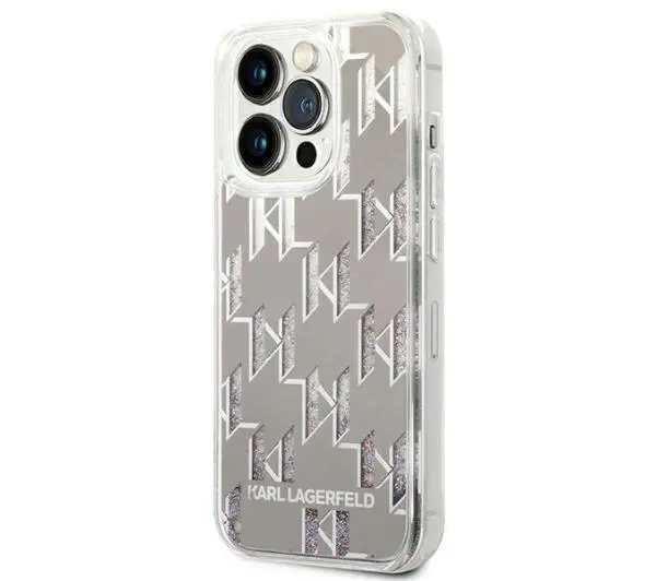 Karl Lagerfeld Liquid Glitter Monogram KLHCP14LLMNMS do iPhone 14 Pro