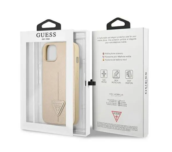 Guess Saffiano Triangle Logo GUHCP13SPSATLE do iPhone 13 mini