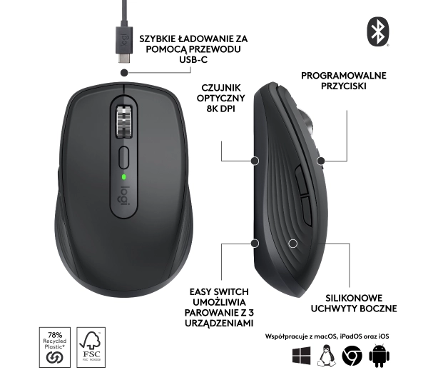 Logitech MX Anywhere 3S Grafitowy - Kup na Raty - RRSO 0%