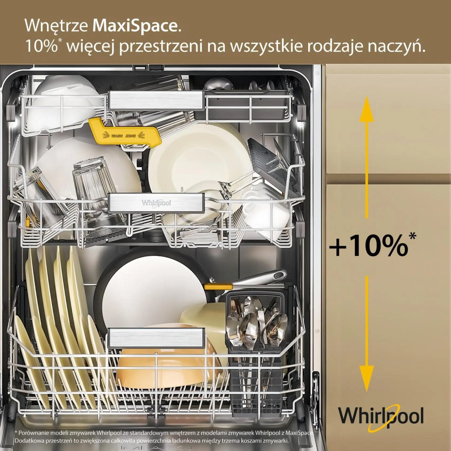 Zmywarka Whirlpool W8I HT40 T MaxiSpace 60cm Automatyczne otwieranie drzwi Szuflada na sztućce