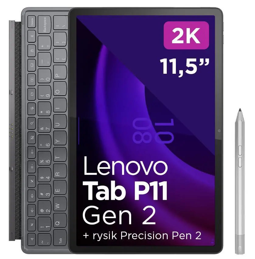 Tablet Lenovo Tab P11 (2nd Gen) TB350XU 11,5" 6/128GB LTE Storm Grey + Rysik + Klawiatura