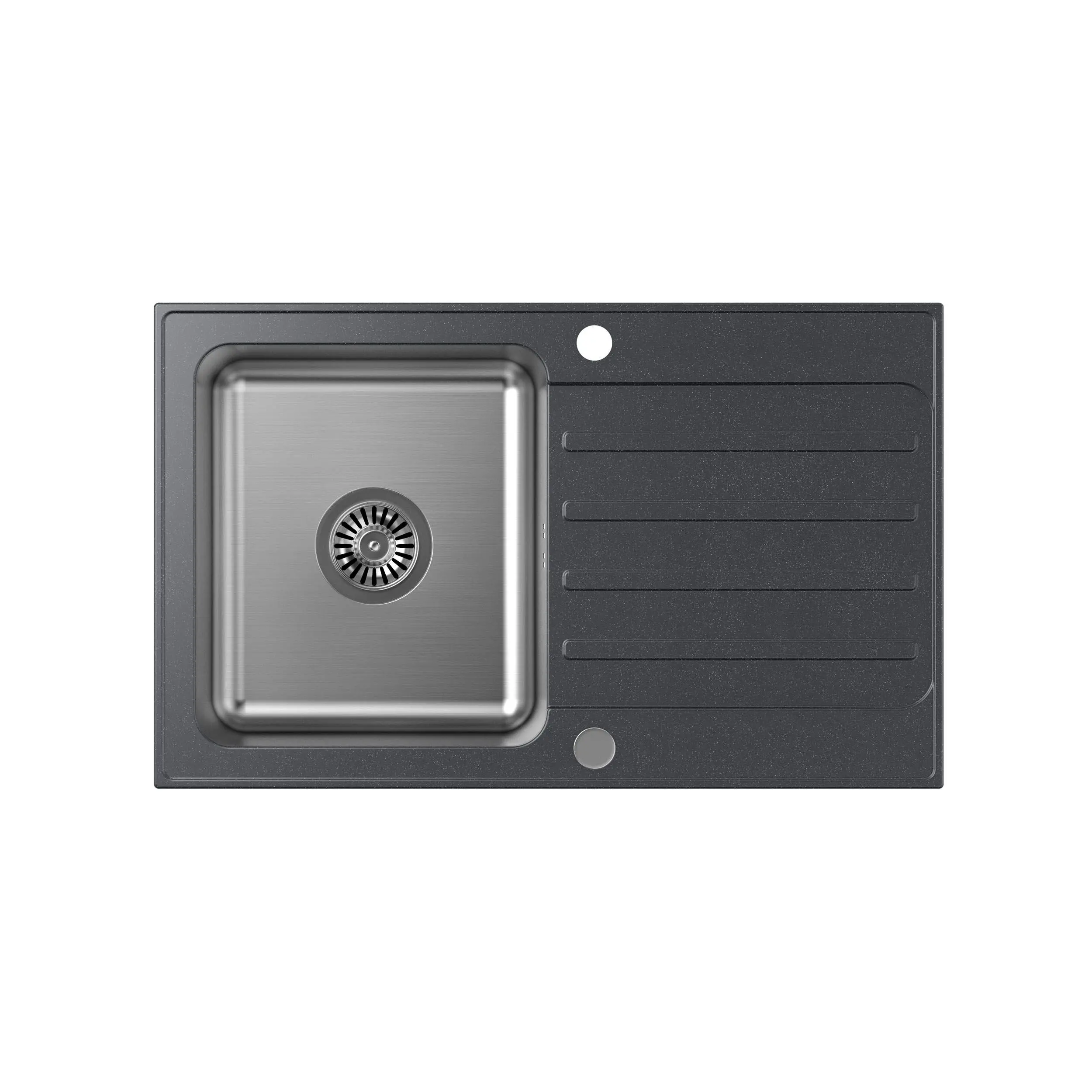 Zlewozmywak Quadron FUS_K7848CZ Kenneth 111 Granitowy Czarny/Stalowy