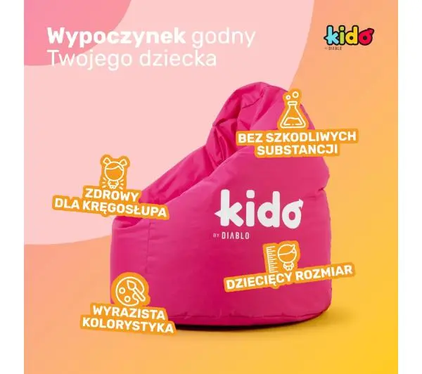 Diablo Chairs KIDO Tkanina Różowy - Kup na Raty - RRSO 0%