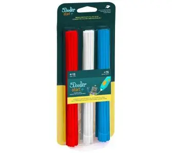 Filament 3Doodler 3DS-ECO-MIX1-75 Start Eko 2,5mm 75szt. 3 kolory Cherry Red / Simply White / Ocean Blue