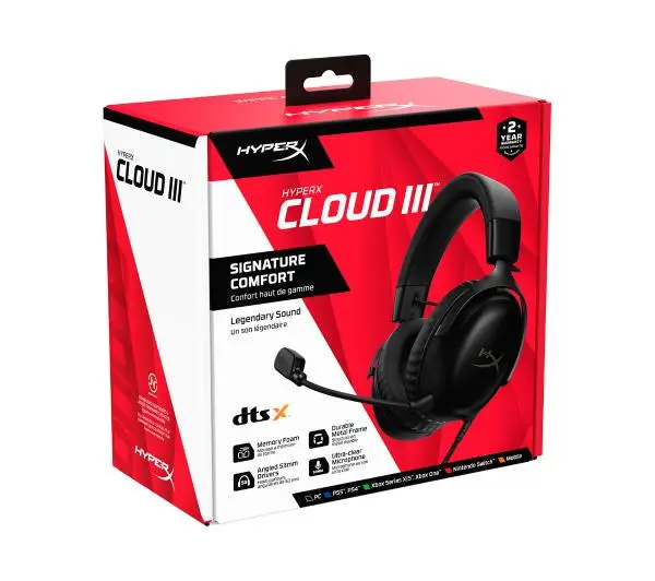 HyperX Cloud III Nauszne Czarny